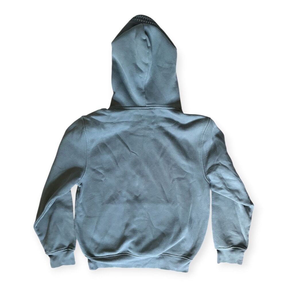 UGG Pullover Hoodie Slate Blue Gray Zigzag Trim Kangaroo Pocket Small Womens